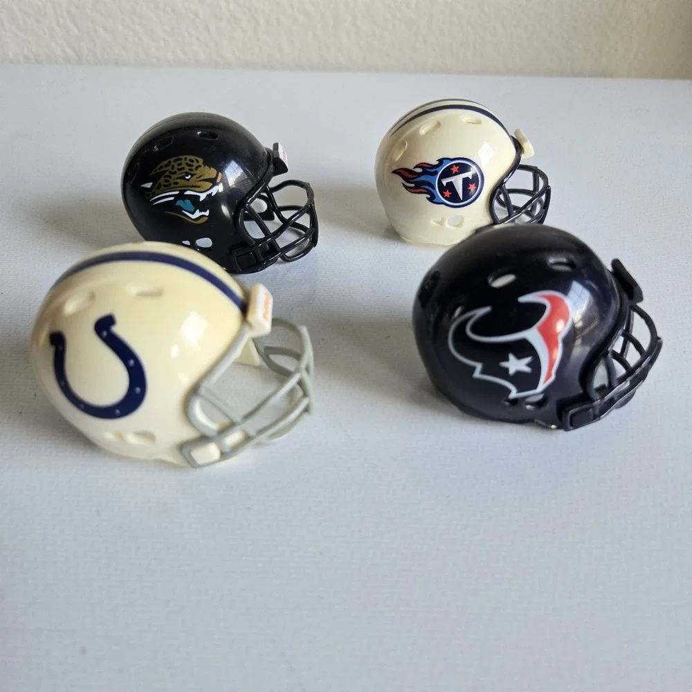 4 NFL Riddell Pocket Pro Helmet Lot AFC‎ South Mini Football Vintage 1.5